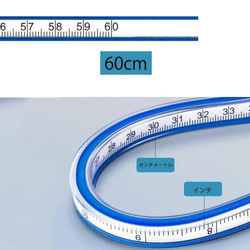 60cm Flexible Curved Ruler, Esforzarse Snake-Shaped Curved Ruler for Crafts, Multi-Functional Curved Ruler, Double-Sided Ruler with Centimeter/Inch Gr
