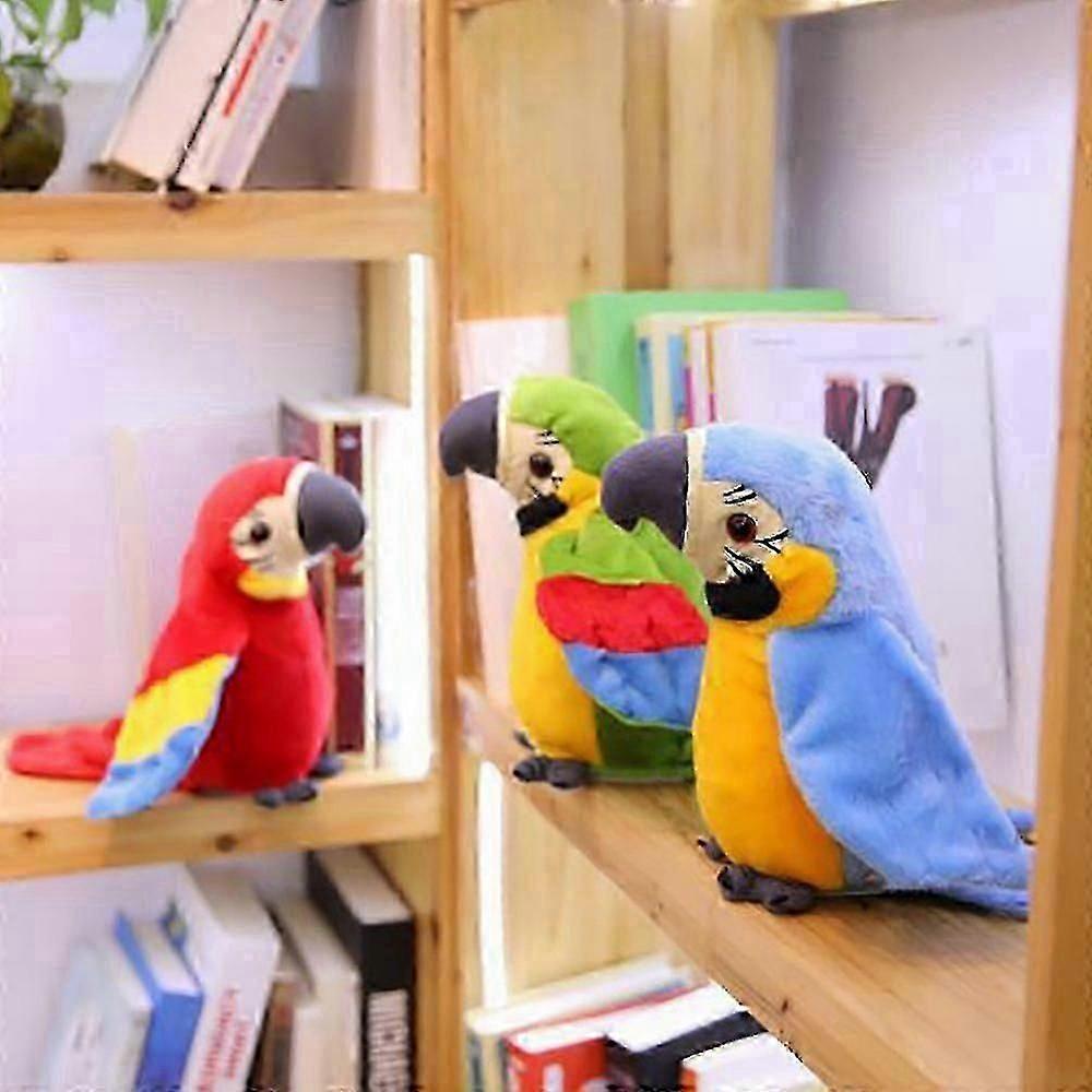 Talking Parrot Repeats What You Say Plush Animal Toy Electronic Parrot Toy Plush Toy Parrot Toys Best Gifts Suitable for Kids B [jkw]