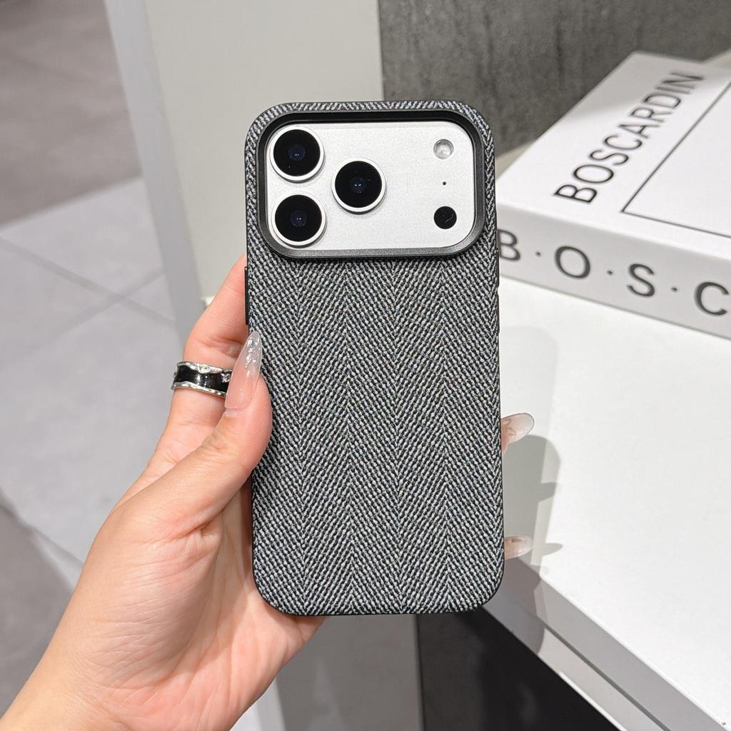 iPhone 16/17 Pro Max Woven Magnetic Fabric Texture Full Coverage Anti-Drop Case