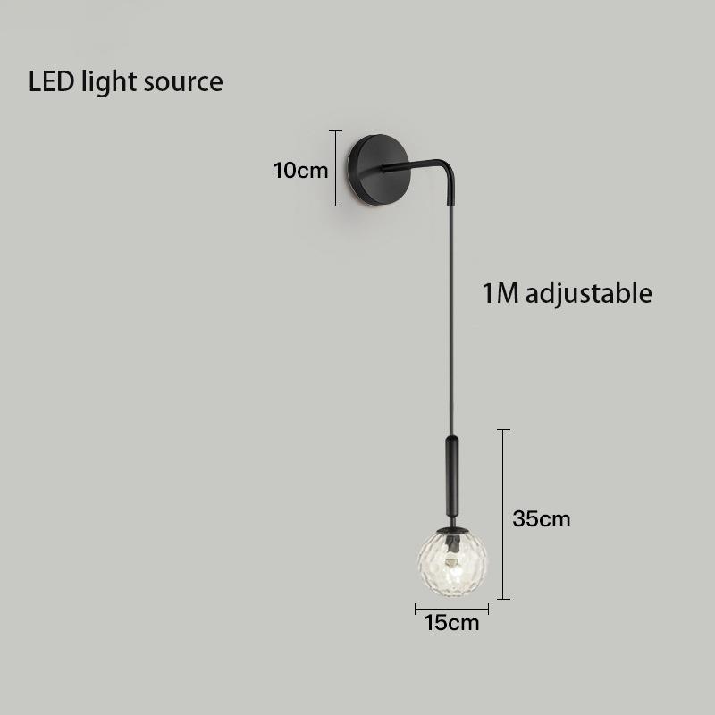 

Светодиодный стеклянный настенный светильник Nordic, прикроватный светильник для спальни, декоративная лампа для гостиной, современная лампа для отеля, креативный роскошный настенный светильник, золото Natural light