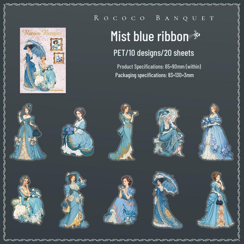 Beautiful Day Retro Characters Sticker Pack - Rococo Banquet Series for DIY Journal Decoration