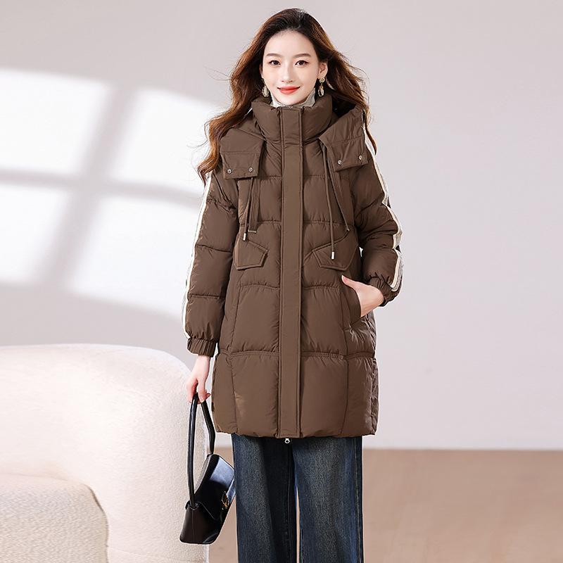 Down and padded jacket women's mid-length model 2025 new winter thickened padded jacket loose cotton jacket