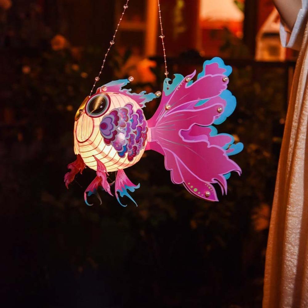 Chinese Style Children's Goldfish Lantern Handheld Koi Fish Handmade Lantern  Kids