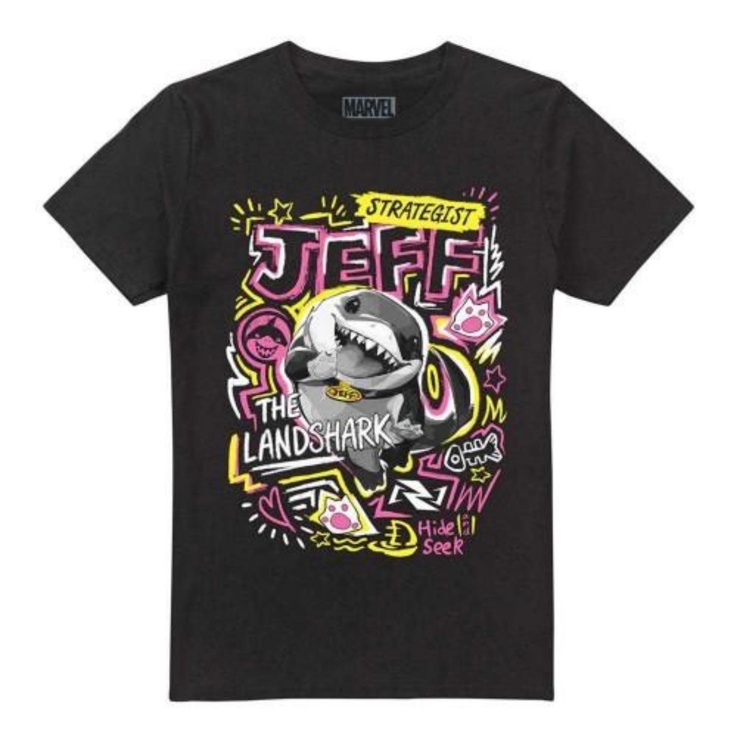 Marvel Rivals Unisex Adult Jeff the Land Shark Marker T-Shirt S