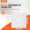 Ceiling Tiles 12-Pack 24 X 24 In PVC Easy Installation White Peg Pattern