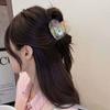 Korean Style Acetic Acid Hair Claw Elegant Plaid Hair Claw Hair Accessories Heart Shark Clip  Gifts