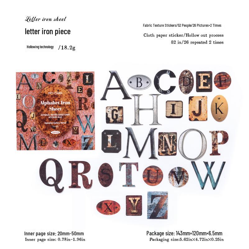 Amerykańskie Retro Materiały do Dziennika Naklejki: Czcionka z wielkimi literami alfabetu angielskiego