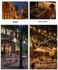 UK/US Standard G40 String Lights, 25 Clear Tungsten Filament, 220V, Indoor/Outdoor Decorative Lighting for Weddings and Christmas