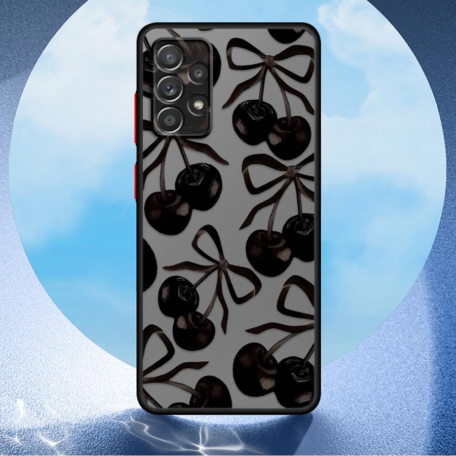 Stylish Cherry Pattern Case for Samsung Galaxy A14 A23 A17 A52 A73 A33 A35 A52S A72 A34 A36 A56 A55 A53 A16 A15 A54 Phone Cover