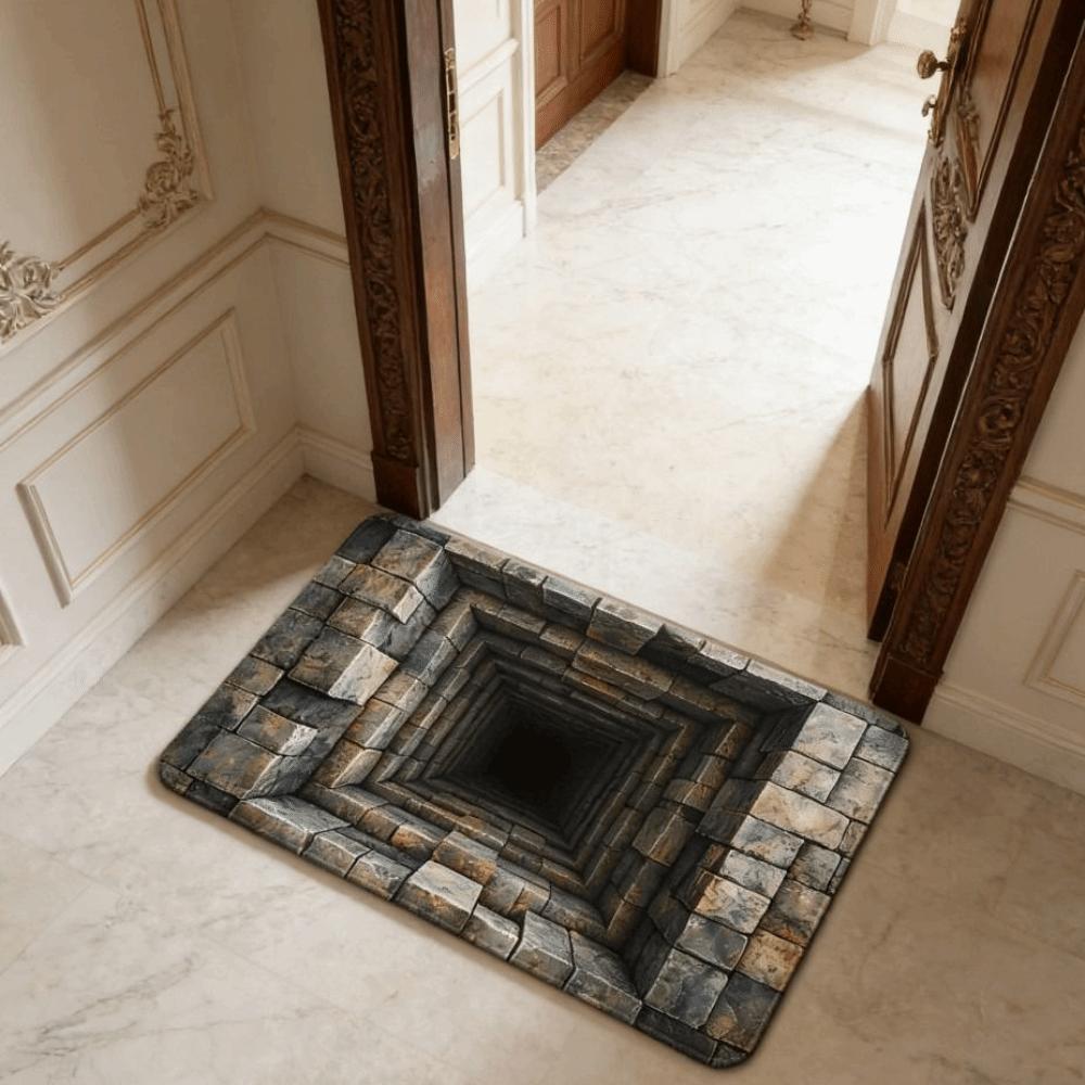 3D Flat Optical Illusion Doormat Non-slip Bedroom Door Rug Creativity Bathroom Carpet  Home Decor