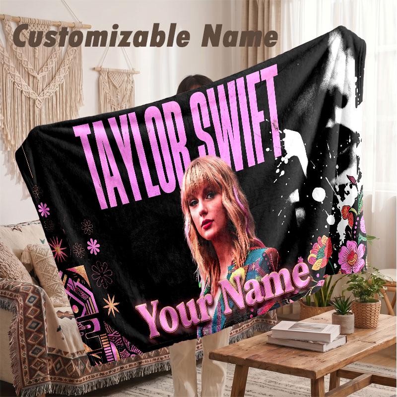 Custom Name Flannel Blanket,Taylor Swift Lightweight Warm Bed Blanket For Couch & Holiday Gift