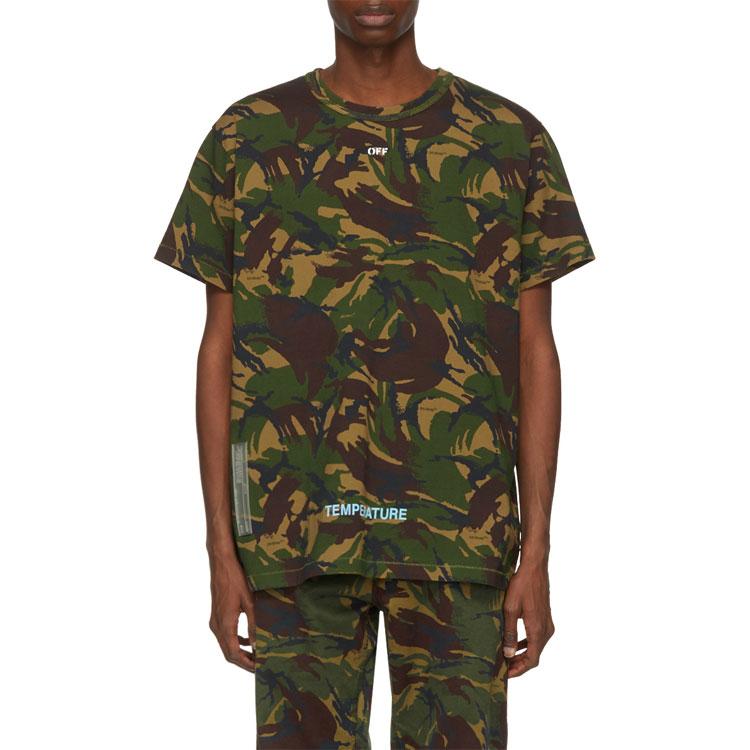 Off-White Camouflage Thorn Arrows Short Sleeve T-Shirt Men Tops OMAA002S188780129901