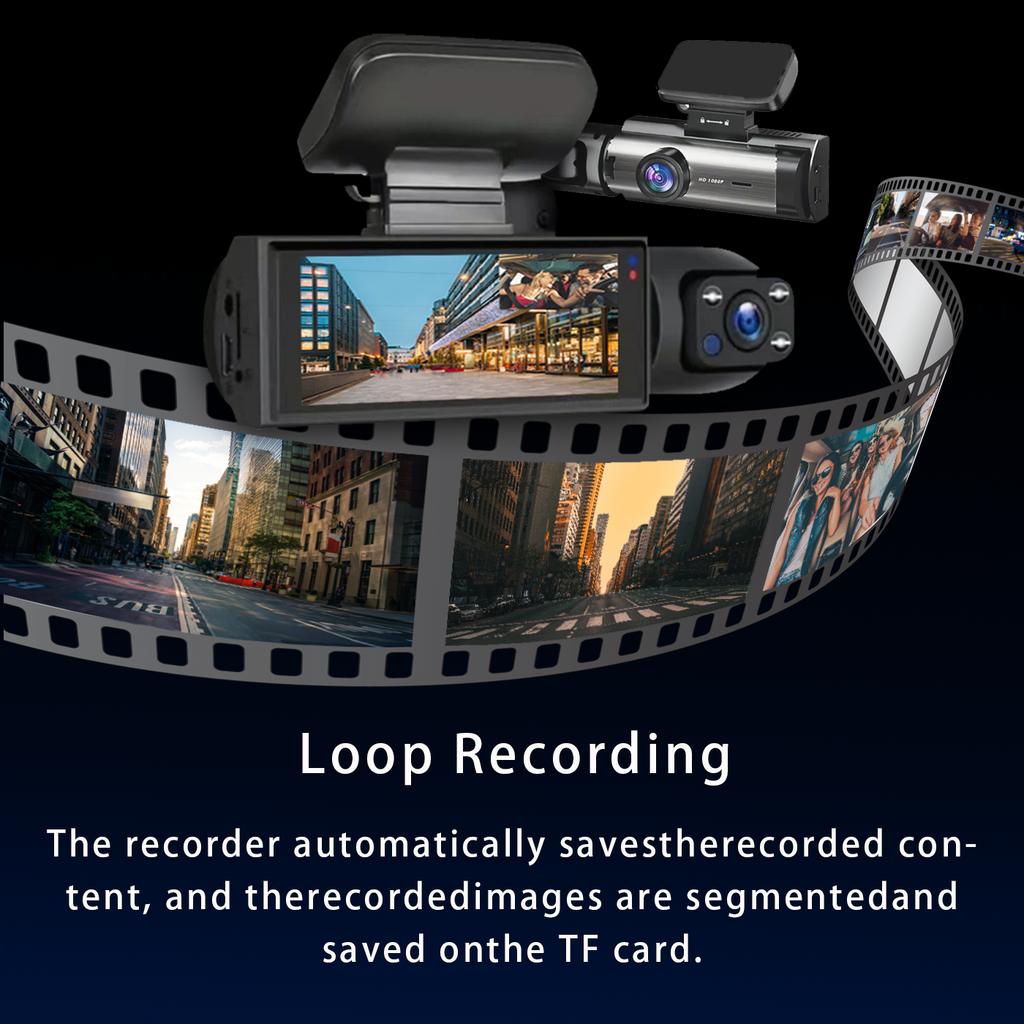 Front & Rear Dashcam With 32GB Card, 1080P  Dash Camera for Car, Wide Angle Car Driving Recorder with IR Night-Vision G Sensor.