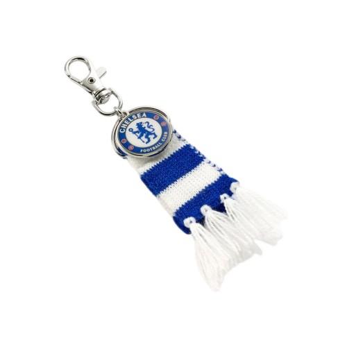 Chelsea FC Stripe Crest Keyring