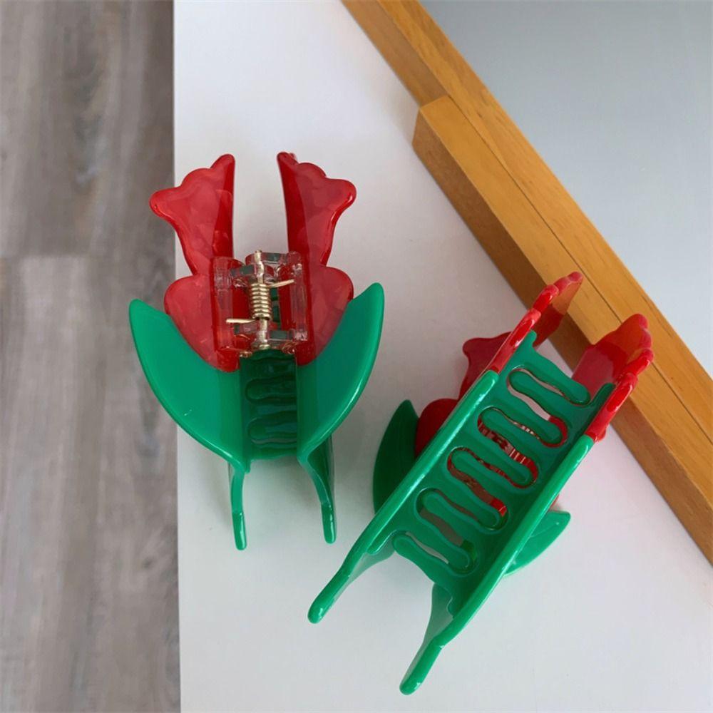 Flower Shape Rose Flower Claw Clip Korean Style Large Shark Clip Flower Acetate Hair Claw Female