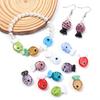 2pcs Fish Glass Beads 13X20mm Cute Colorful Stripe Lampwork Loose Spacer Beads For DIY Jewelry Making Bracelet Necklace Keychain