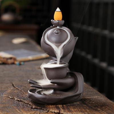 Bruciatore di incenso di sabbia viola, pratico e rilassante, porta incensiere per aromaterapia e guarigione in casa da tè