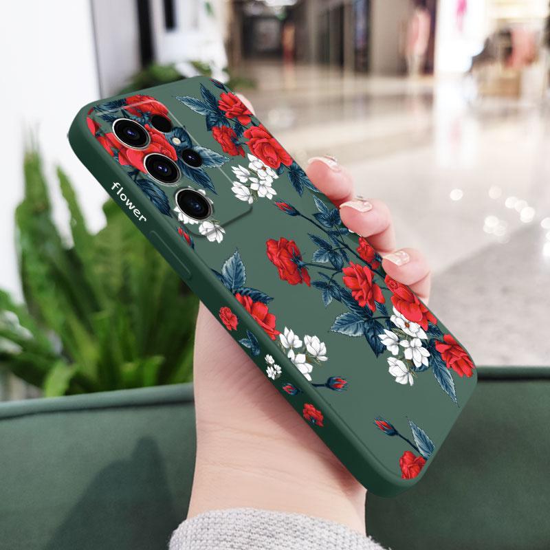 

Crimson Roses Phone Case For Samsung Galaxy S25 S24 S23 S22 S21 S20 S10 S10E S9 Ultra Plus FE Note 20 Ultra 10 9 Plus Cover Galaxy S24 Plus