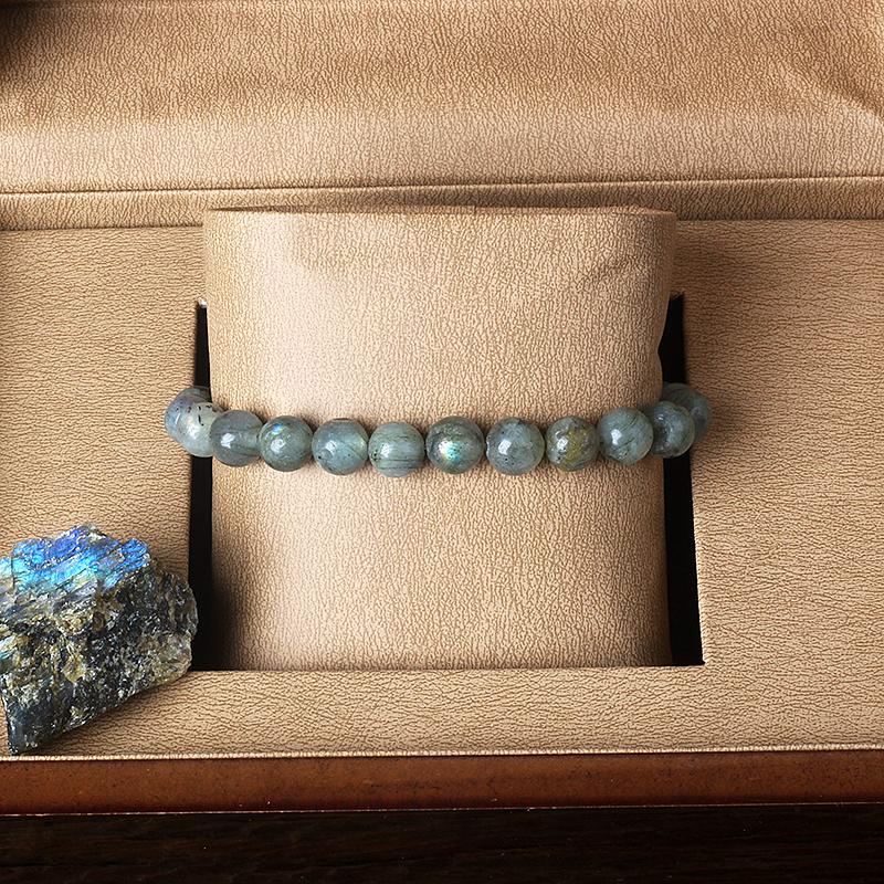 Real Gray Labradorite Bead Bracelet Men Women Fashion Natural Stone Flash Stone Bracelet with Original Natural Crystal Jewelry