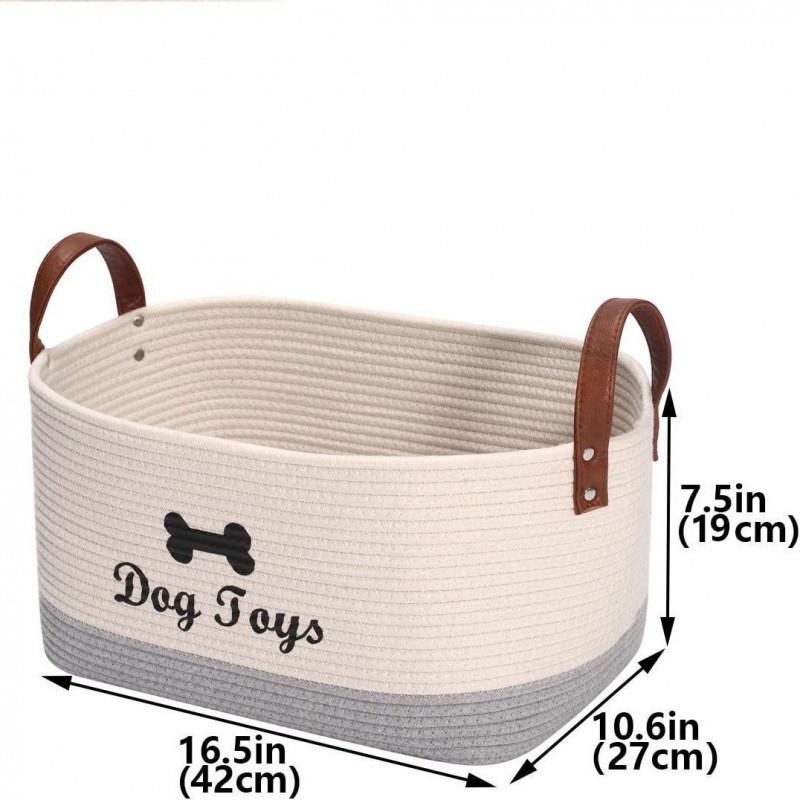 Cotton Multifunction Storage Basket With Handles For Home Organization And Toy Storage