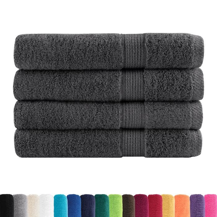 VidaXL Serviettes de Sauna de Qualité Supérieure 4 pcs, Paréos de Sauna, Draps de Bain, Serviettes de Douche Salle de Bain 137169