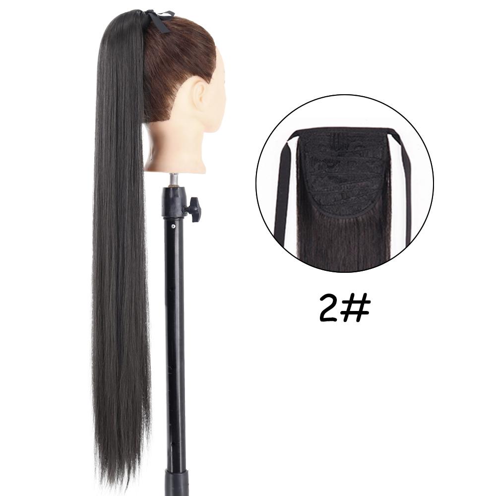 MERISIHAIR 85 Cm syntetisk lang rett hestehale klips i hårforlengelser Blond brunt omslags hårstykke for kvinner