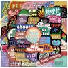 50pcs Waterproof Motivational Graffiti Stickers - Classical Chinese Design for Luggage, Skateboards, Refrigerators, Laptops