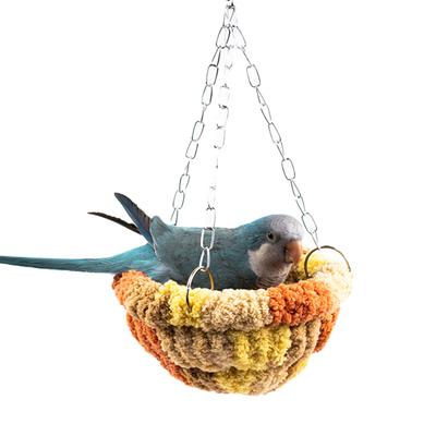 Vogelnest Vogelkäfig Plüschhaus Stehsitzstange Papageien Ruheplatz Winddichtes Papageiennest Vogel Winterhaus für Kakadus