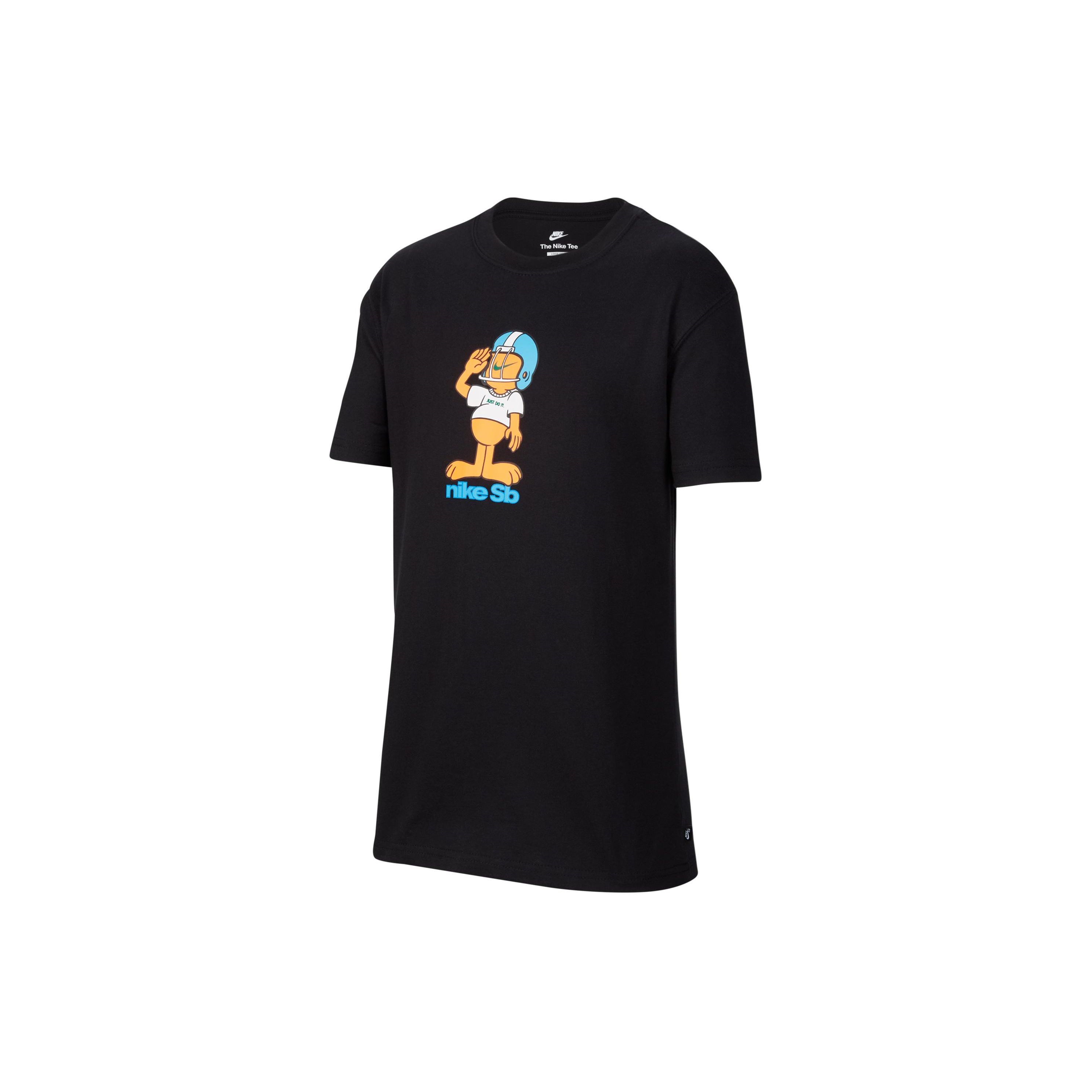 

Nike Printed Crew Neck Casual Short Sleeve T-Shirt Kids Tops Black FN9640-010 L