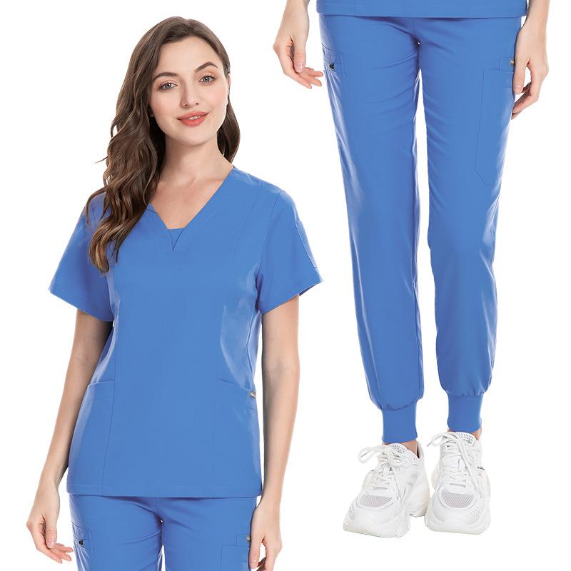 Quality Unisex Medical Uniforms for Man V-neck Nurse Scurbs Women Hospital Doctor Work Wear Oral Dental Surgery Work Uniforms