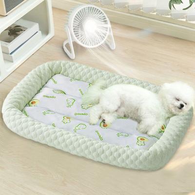 Pet Cooling Mat Cartoon Fruits Print Machine Washable Dogs Cats Sleeping Pad Non-slip