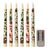 6Pcs LED Taper Candles Battery Operated Flameless Candles with Remote Control Christmas Light-up Candles for Home Winter Festive Decor