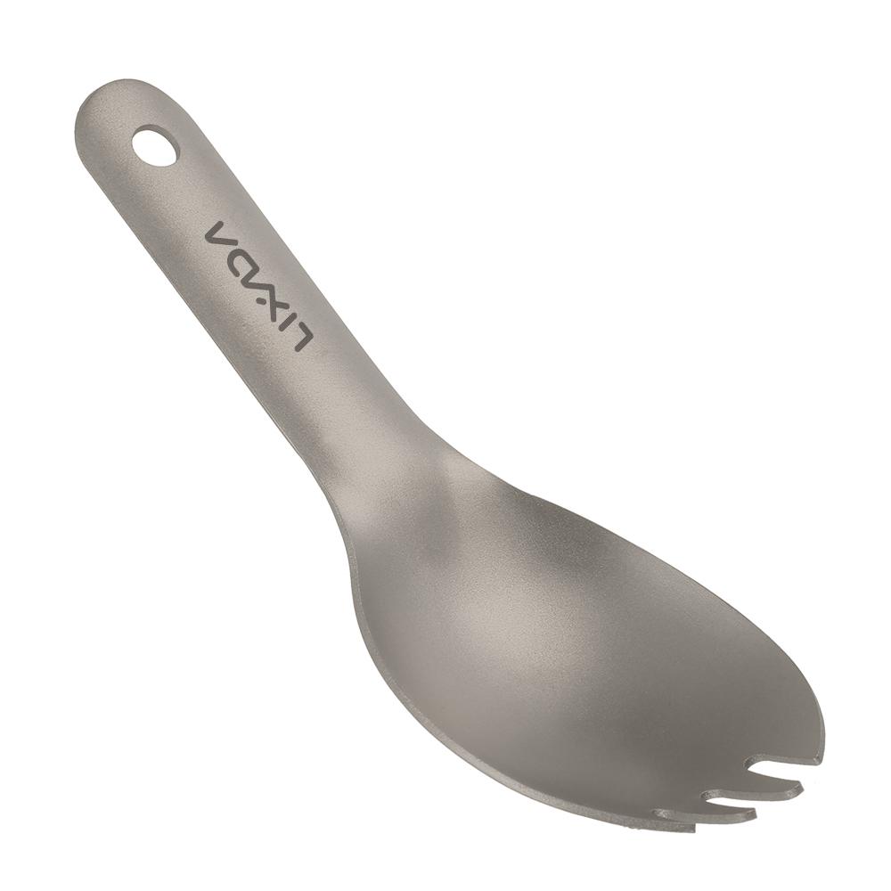 Lixada Kısa Saplı Titanyum Spork Ultralight Çocuk Bebek Spork Açık Kamp Piknik Sofra Takımı