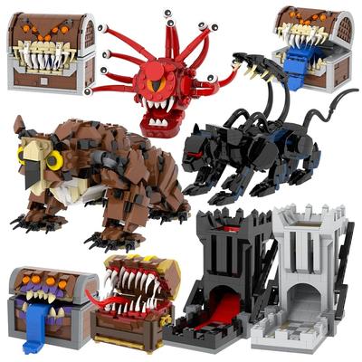 MOC Game Figure Bricks Beholds Chest Monster Displacer Owl Bear Compatible Building Blocks Toys For Children Adults Friends Gift