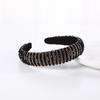 Korean Shiny Crystal Beaded Headband Rhinestone Handmade Wide Headbands Baroque Gem Hair Hoop Princess Headdress