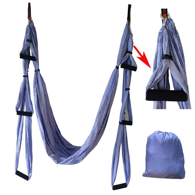 Aerial Yoga Hammock With Locking Carabiners Nylon Anti-Slip Suspension Strap Inversion Therapy Fitness Training