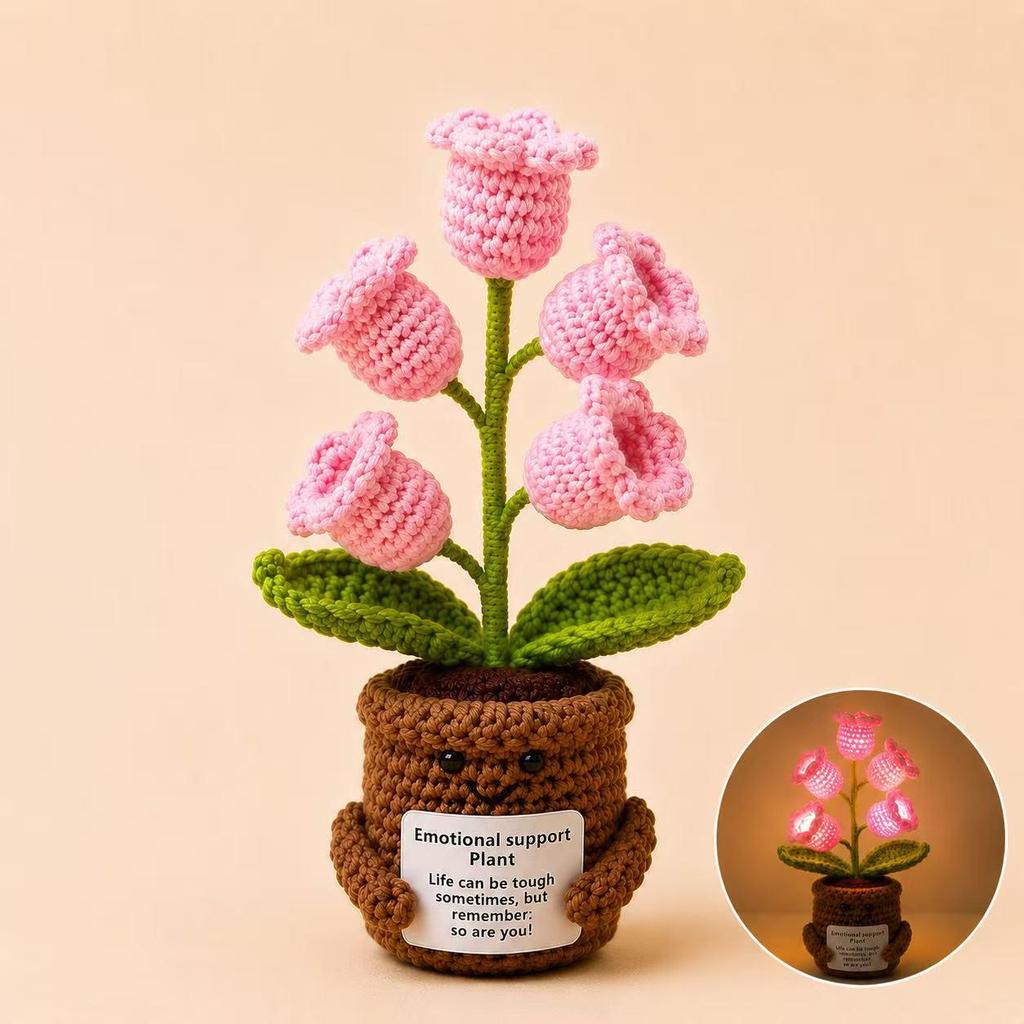 Cross-border Positive Energy Potato Crochet Doll: Humorous Yarn-Knitted Bonsai Ornament and Gift Card