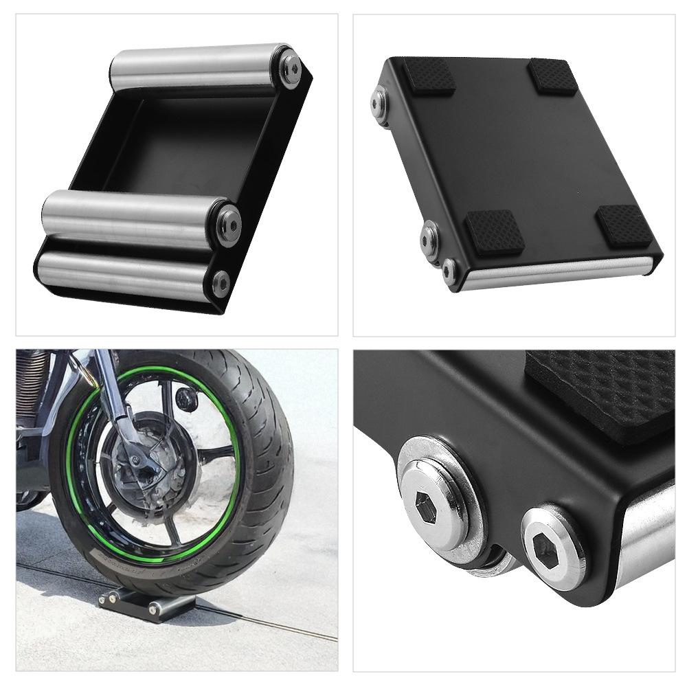Black Motorcycle Universal Chain Clean Roller Ramp Lift Tire Cleaning Stand Tire Wash Bracket Portable For KTM YAMAHA HONDA
