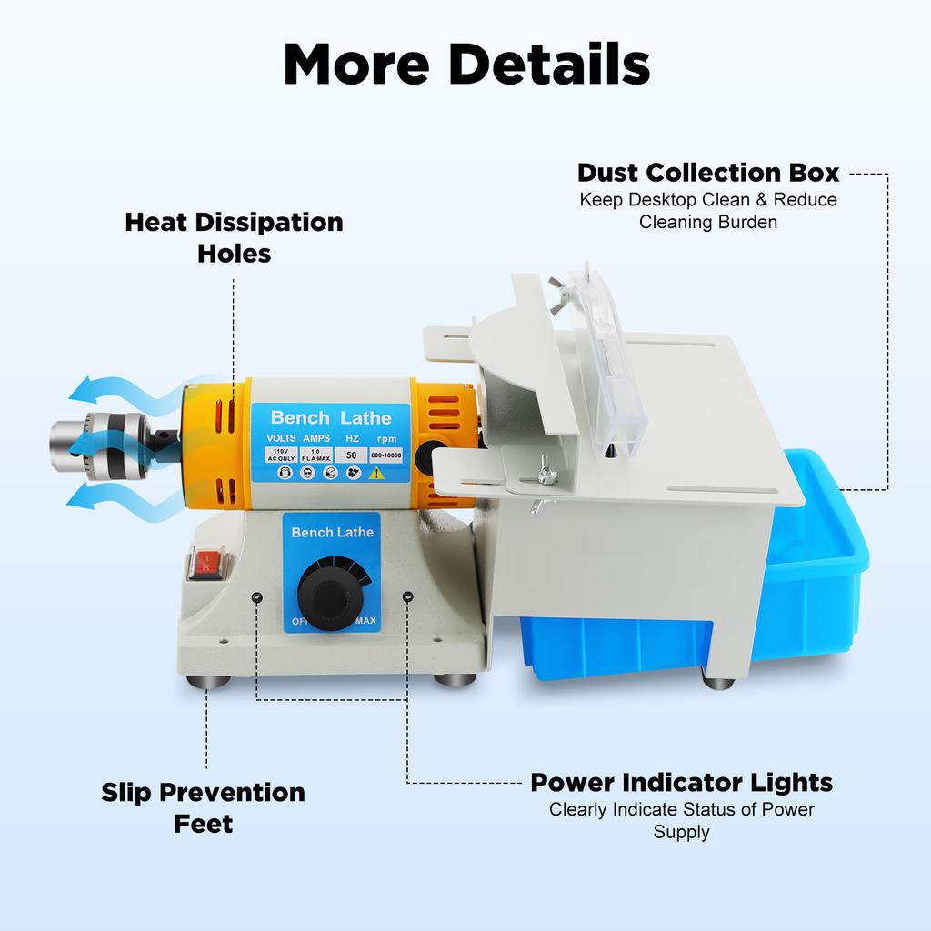 Bymaocar 350w Cutting Polishing Machine for Gem Jewelry Rock Bench Lathe Table Saw Polisher Adjustable Precision Full Accessory