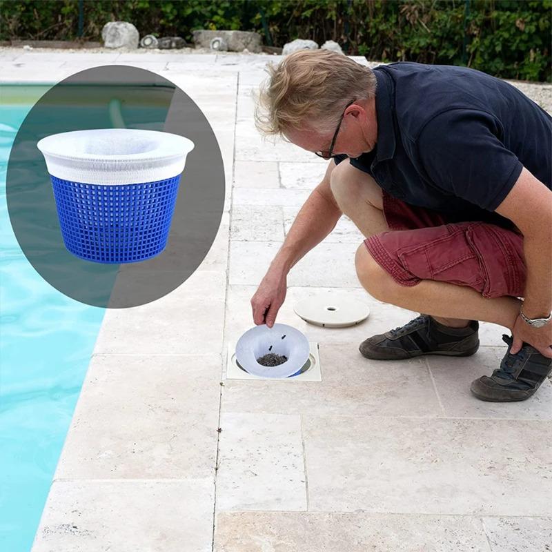 High Elastic Nylon Mesh Pool Skimmer Socks Reusable Filter Savers for Pool Skimmers Baskets, Household Swimming Pool Cleaning Accessories