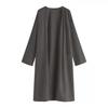Trench en Coton Protection Solaire Femme Décontracté Manches Longues Robe Veste Cardigan d'Été Col en V