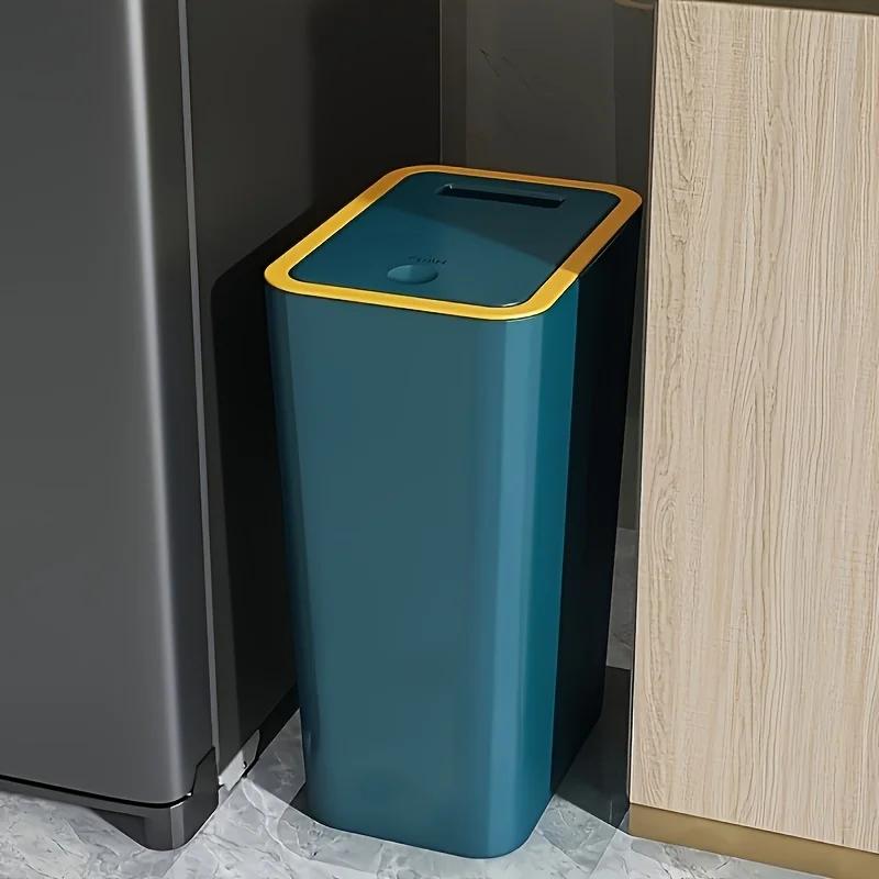 10L Slimme Prullenbak met Eénknops Pop-up Deksel Hoogwaardig Geurwerend Afsluitbaar High-End Sleuf Papierbak voor Thuis Toiletten