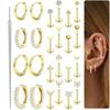 1Set Stainless Steel Earrings and Stud Earrings Set - Summer Body Piercing Accessories
