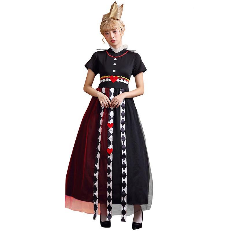 Halloween Costume Alice In Wonderland Queen Of Hearts Cosplay Party Stage Dress Women