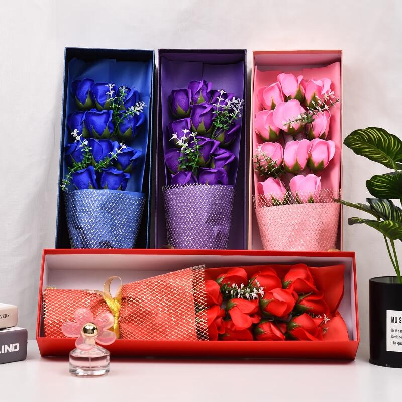 Yajie 11-Flower Soap Bouquet with Small Crown Box