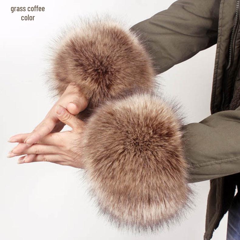 Women's Fluffy Faux Fur Wristband & Cuff Sleevelets