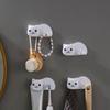 Plastic Cat Shaped Toothbrush Holder Non Perforated Facial Cleanser Storage Clip  Bathroom