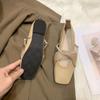 JIJI Studios Low Heel Soft Sole Design Sense Niche Single Shoes Women's Square Head Comfortable Late Evening Wind Grandma Shoes Pregnant Women