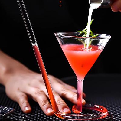 Kreatives, lustiges Spiral-Cocktailglas, drehbares Martini-Glas, kreatives Longtail-Cocktail-Strohhalm-Weinglas für Bar-Party-Zubehör, Barzubehör