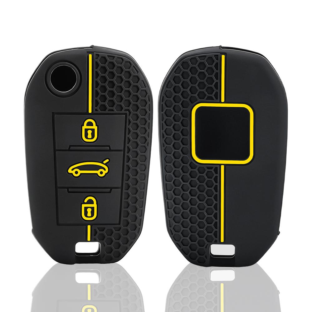 Silicone Car Key Case Cover For Citroen Berlingo 2026 C3 III Aircross C4 C4L C5 C6 C8 Picasso For Peugeot 208 2019 308 Key Cap